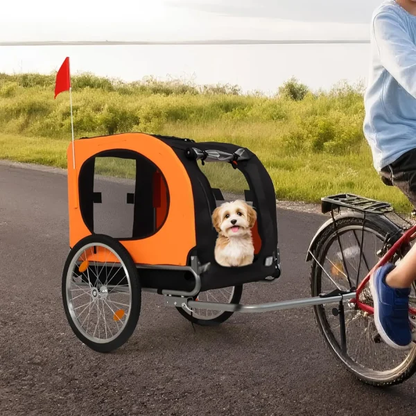 Large Foldable Dog Bike Trailer (88 lbs Capacity)